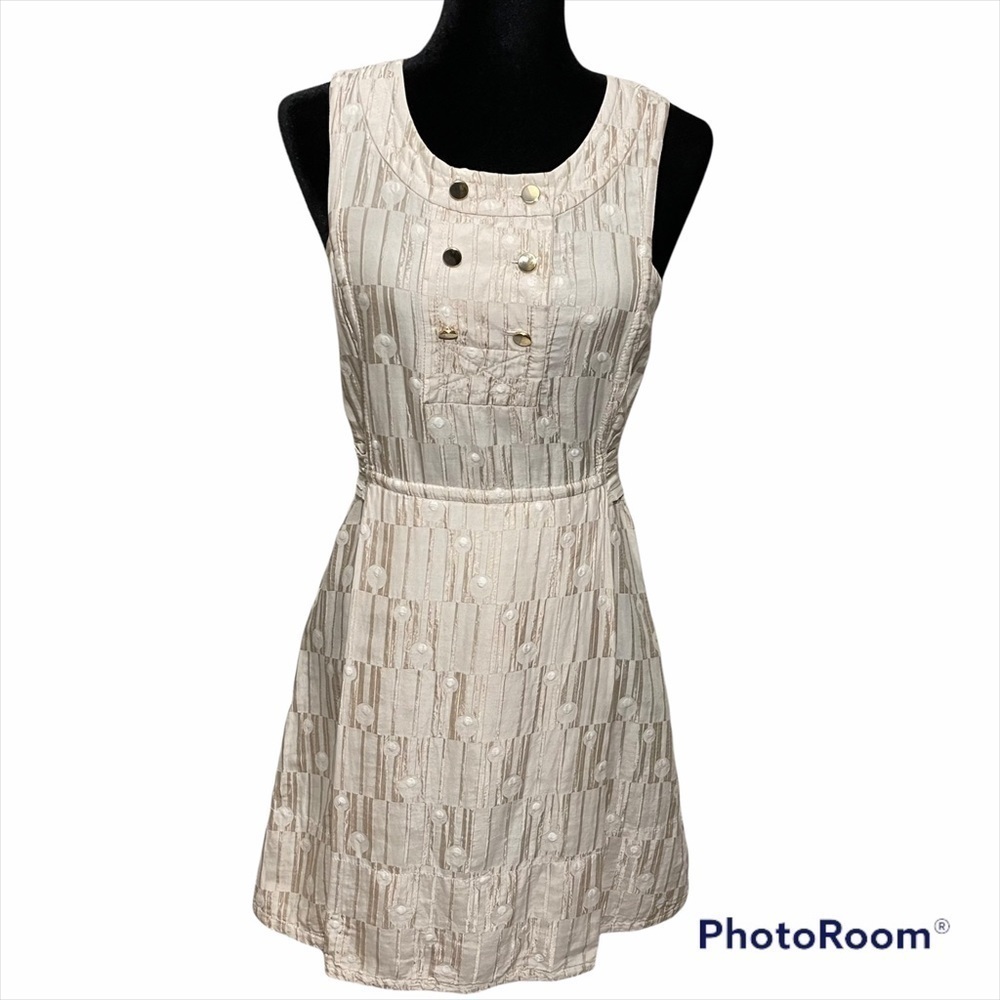Marc by Marc Jacobs Cream Dress with gold buttons